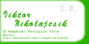 viktor mikolajcsik business card